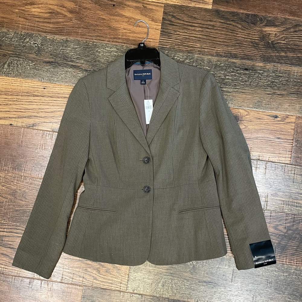 Banana Republic Brown Pinstripe Tailored Blazer